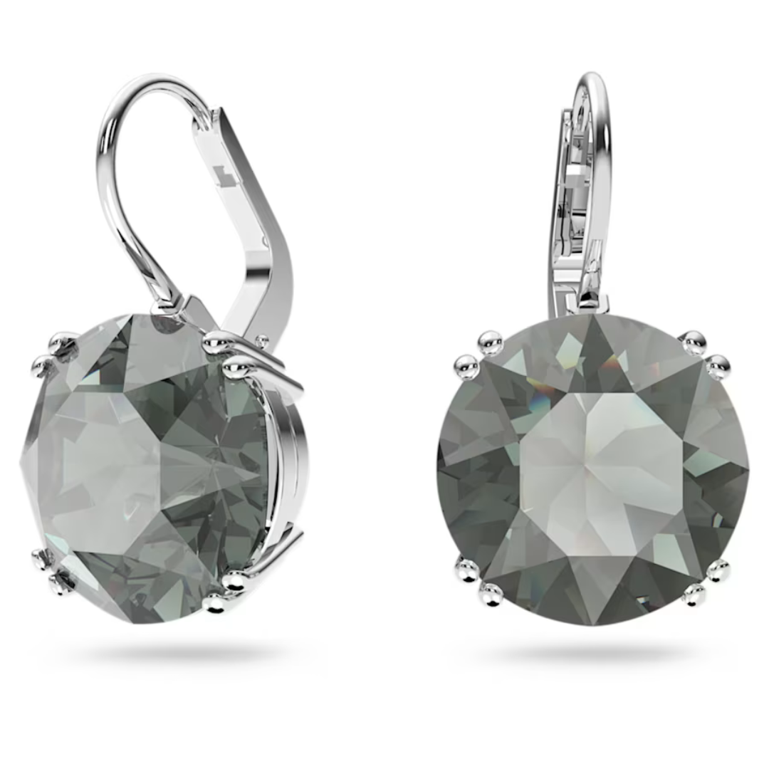 Swarovski Millenia Round Drop Earrings: Black/Silver