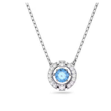 Swarovski Sparkling Dance Necklace- Silver/Blue - The Cottage