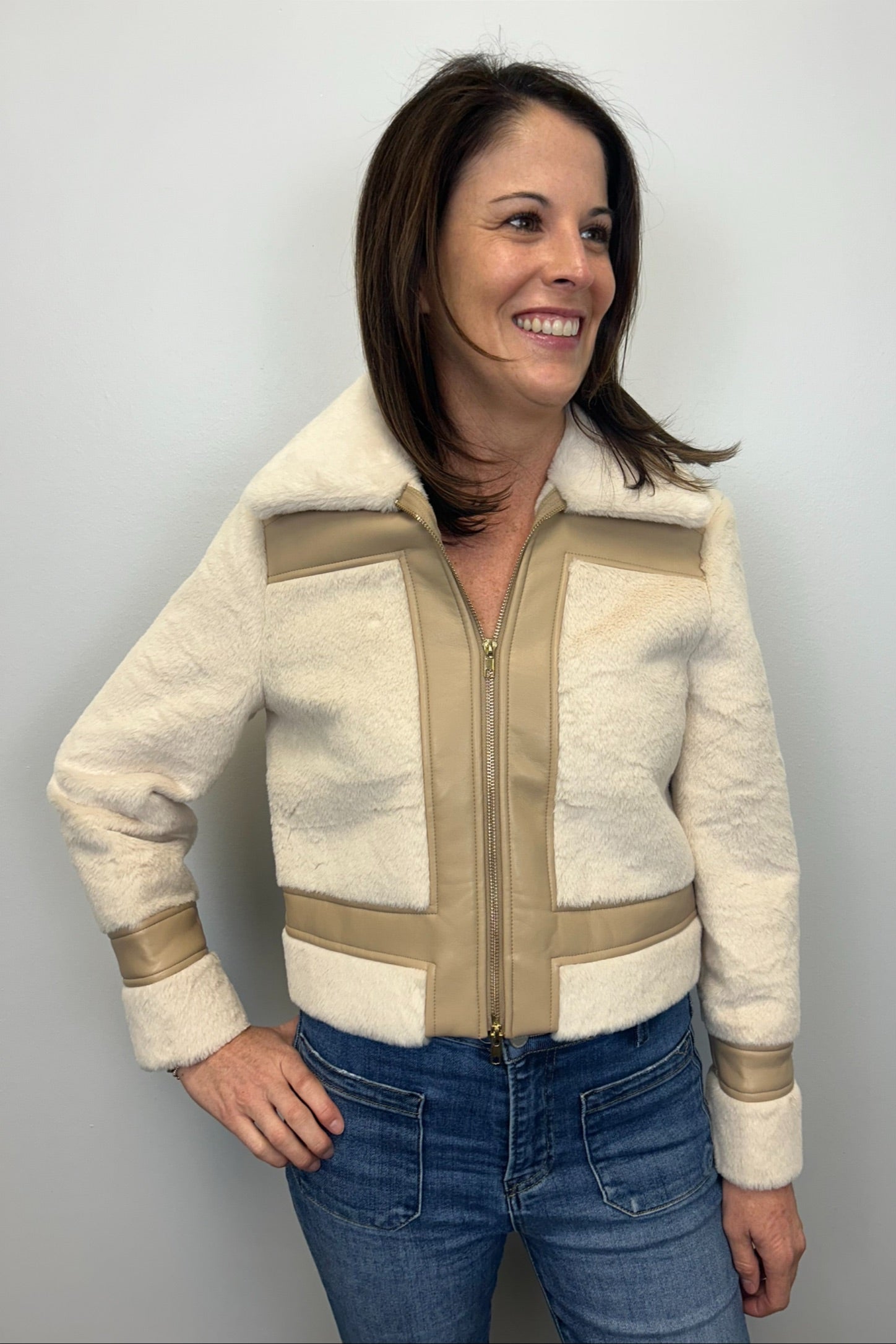 THML Two-Toned Cream Jacket