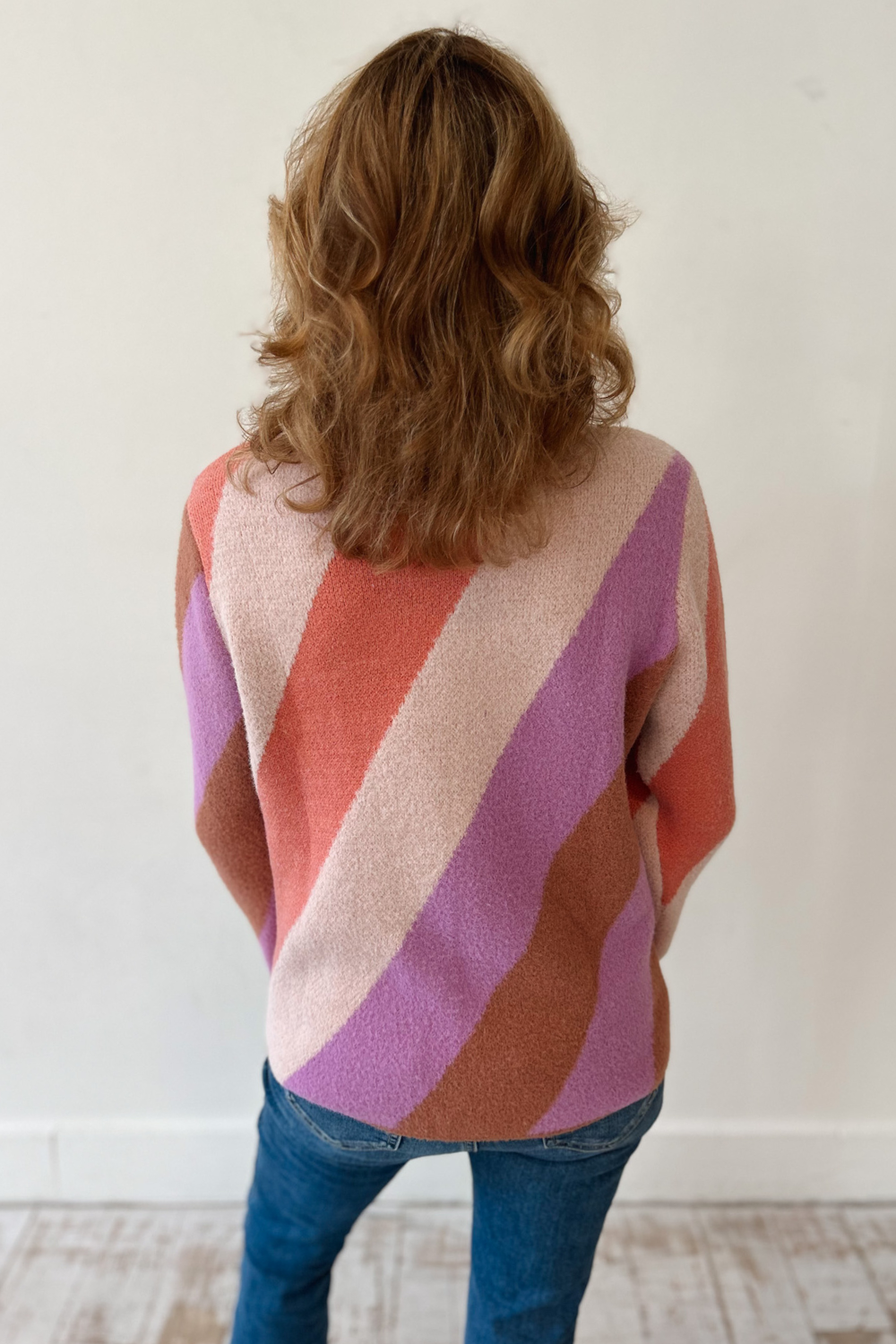 Tribal Double-Knit Mock Neck Sweater - Apricot Mist