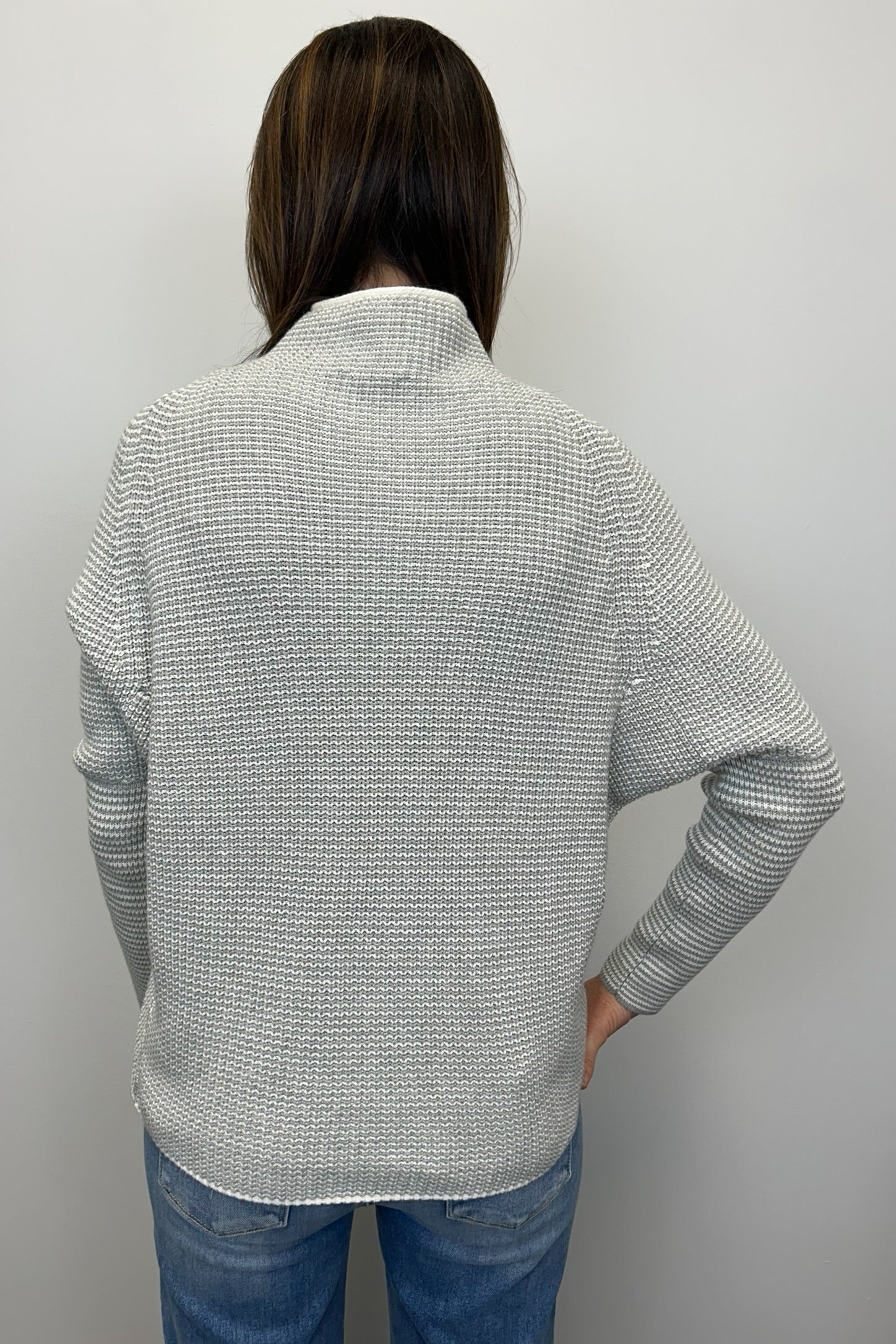 Tribal Long Sleeve Funnel Neck Sweater - Smokey Grey