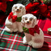 Two's Company Staffordshire Dog w/ Wreath Salt & Pepper Shakers - The Cottage