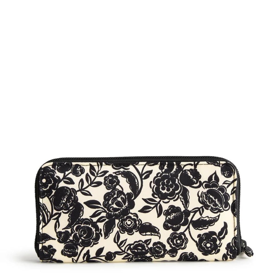 Vera Bradley Continental Wallet- Bubbly Flowers Black