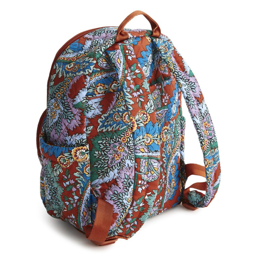 Vera Bradley Small Banbury Backpack- Flowers + Feathers- Cotton Gabardine