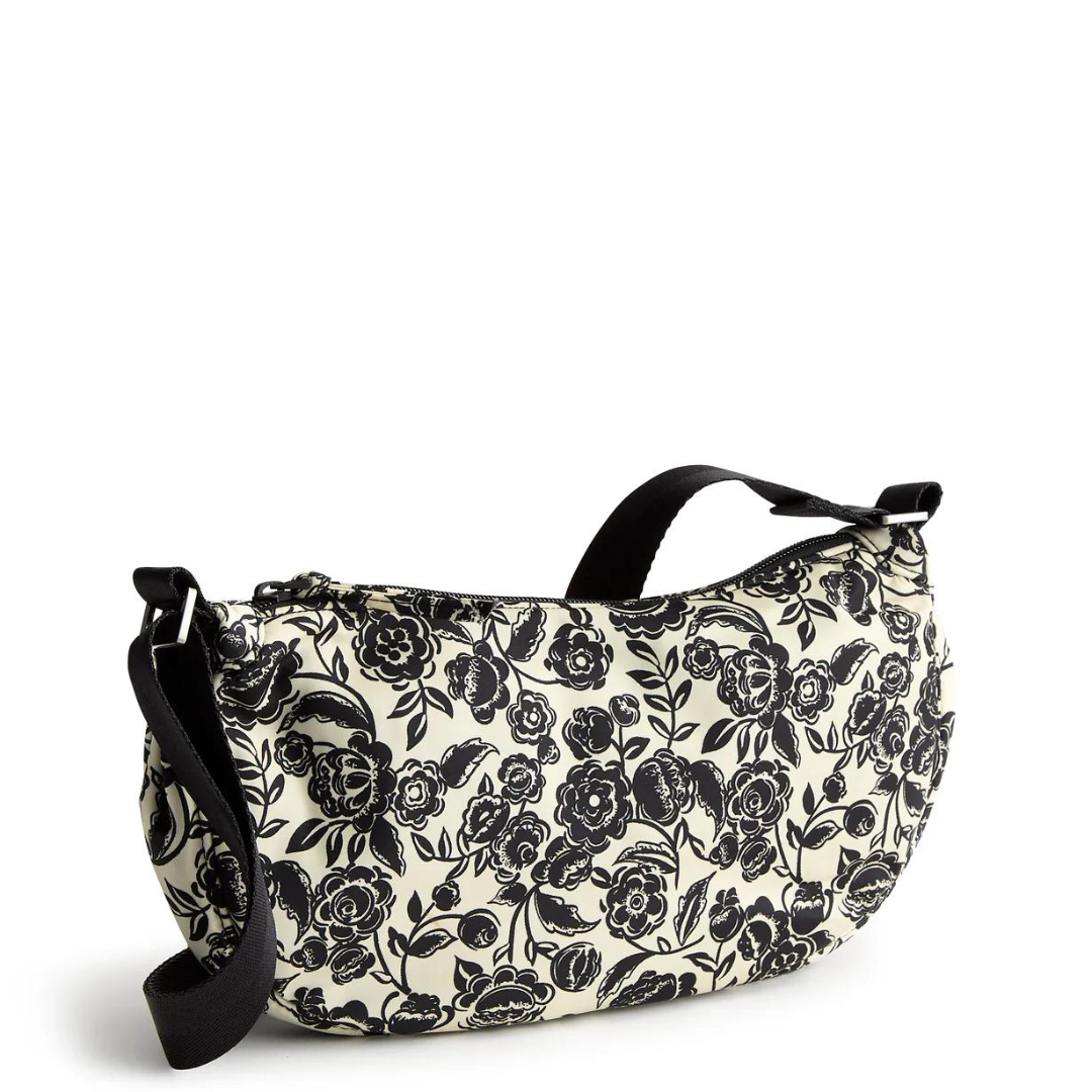 Vera Bradley Springbrook Sling Crossbody- Bubbly Flowers Black