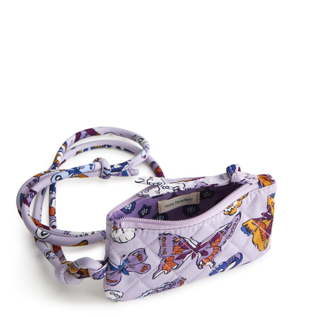 Vera Bradley Zip Card Pouch Lanyard- Wing in Flight