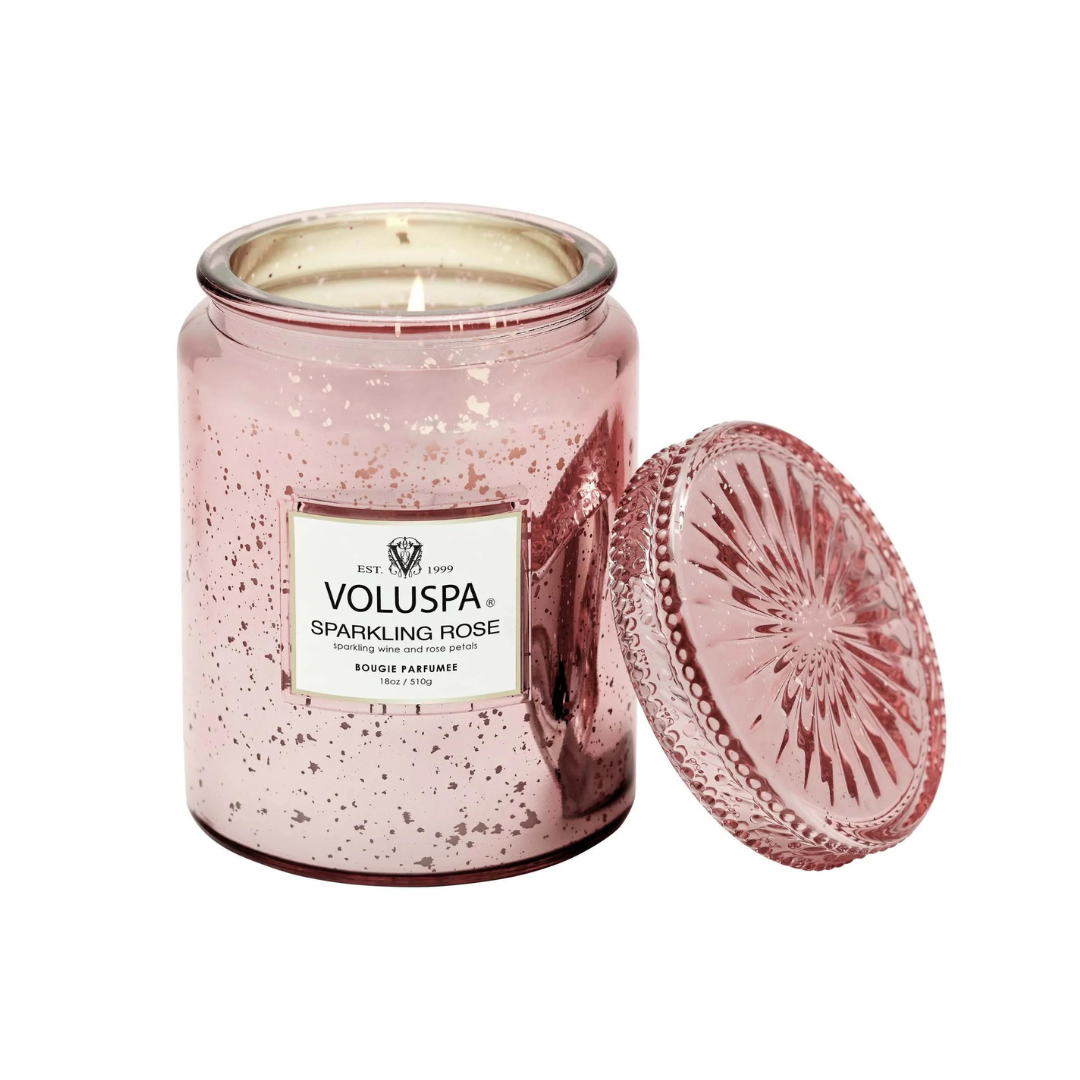 Voluspa Large Jar Candle - Sparkling Rose - The Cottage