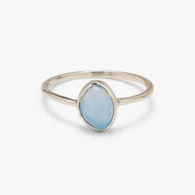 Pura Vida Organic Stone Ring - Blue Chalcedony - The Cottage