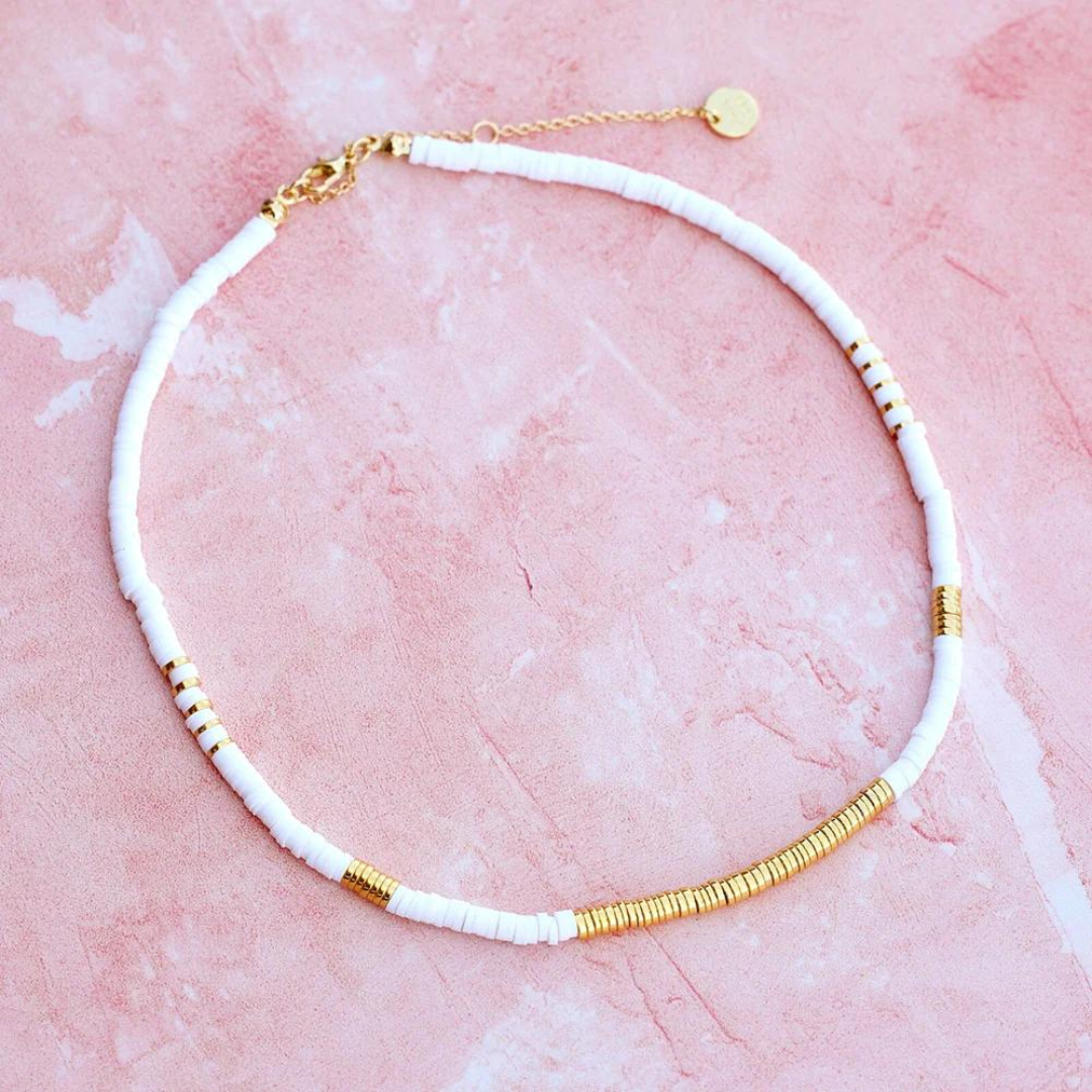 Pura Vida Gold & White Pisa Bead Choker - The Cottage