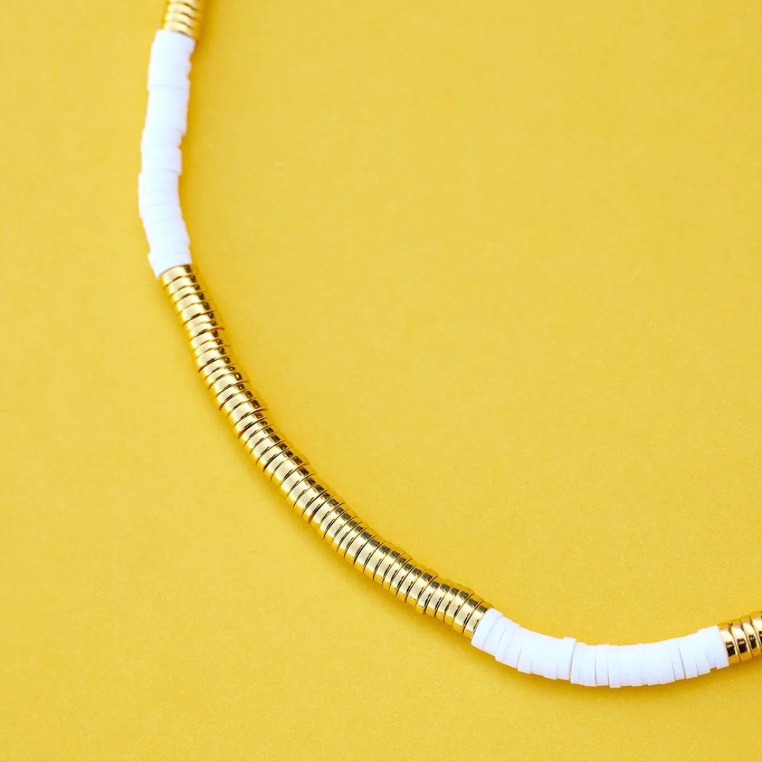 Pura Vida Gold & White Pisa Bead Choker - The Cottage