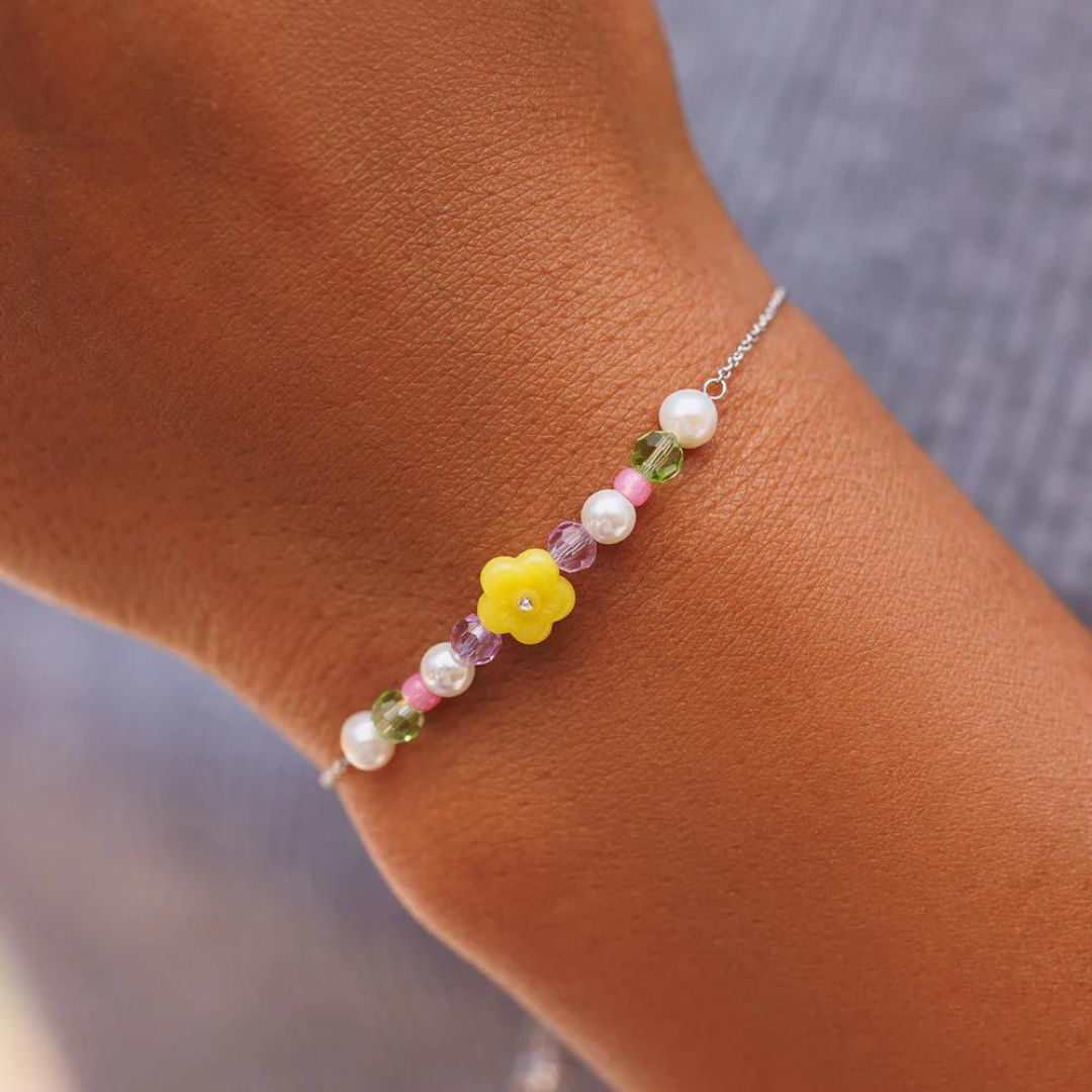 Pura Vida Resin Flower & Mix Slider Bracelet - The Cottage