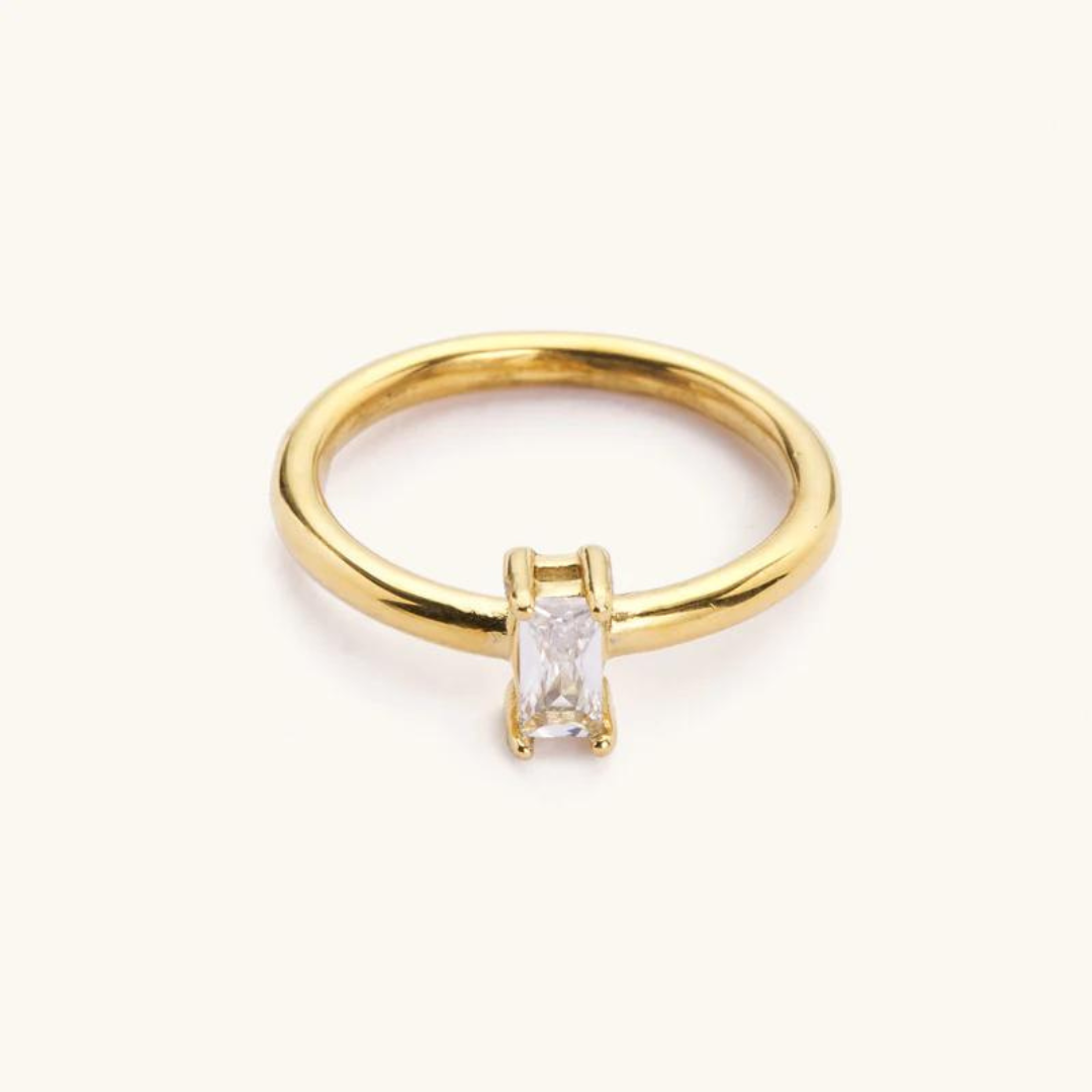 Nikki Smith Waterproof Eden Crystal Gem Ring - Gold - The Cottage