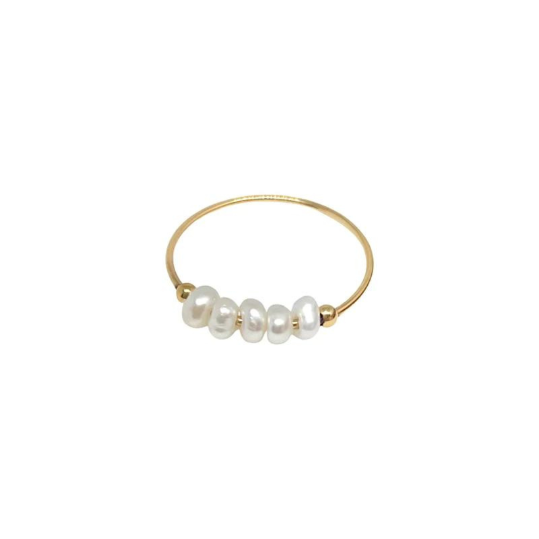 Nikki Smith Waterproof Polly Pearl Ring - Gold - The Cottage