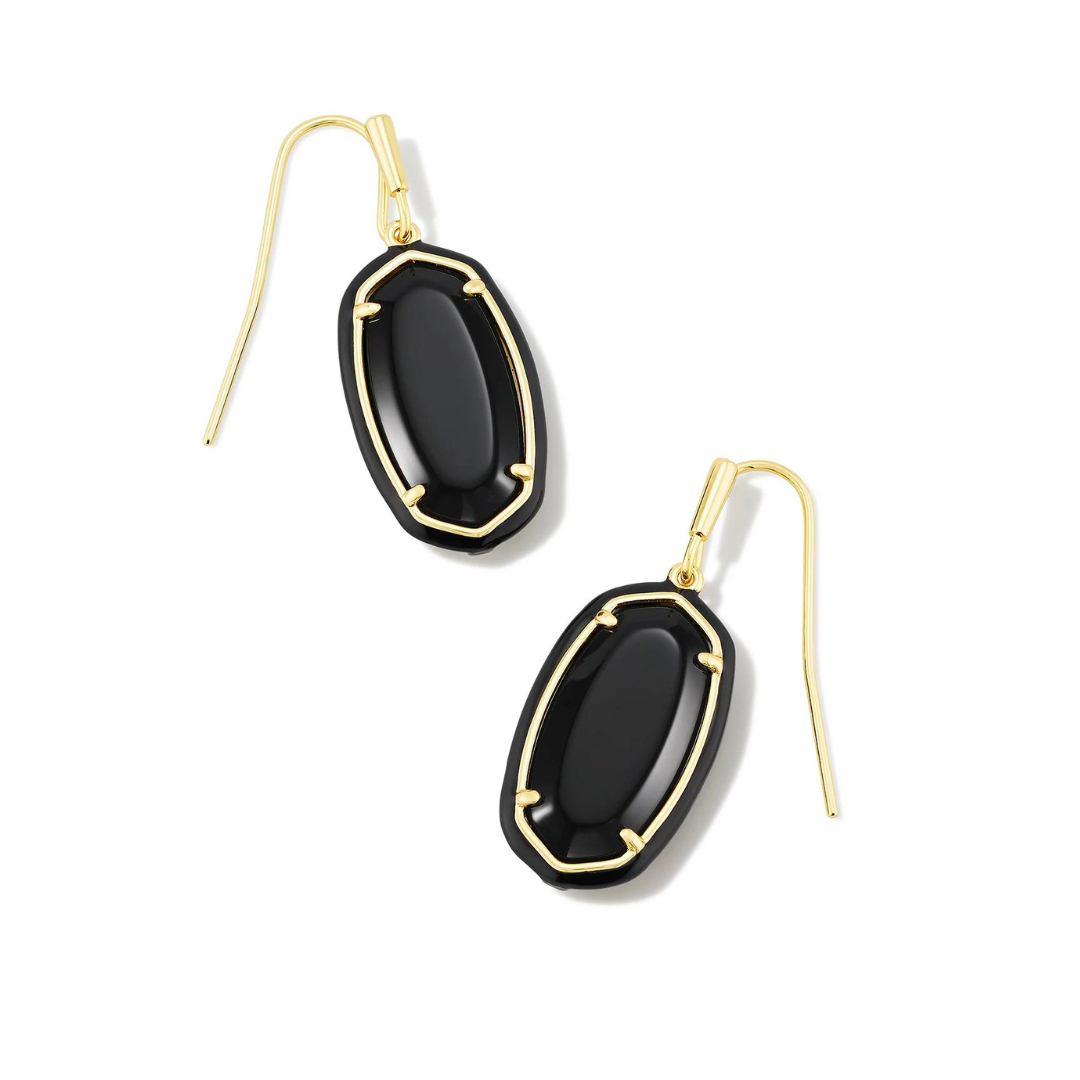 Kendra Scott Dani Enamel Frame Drop Earrings - Gold - The Cottage