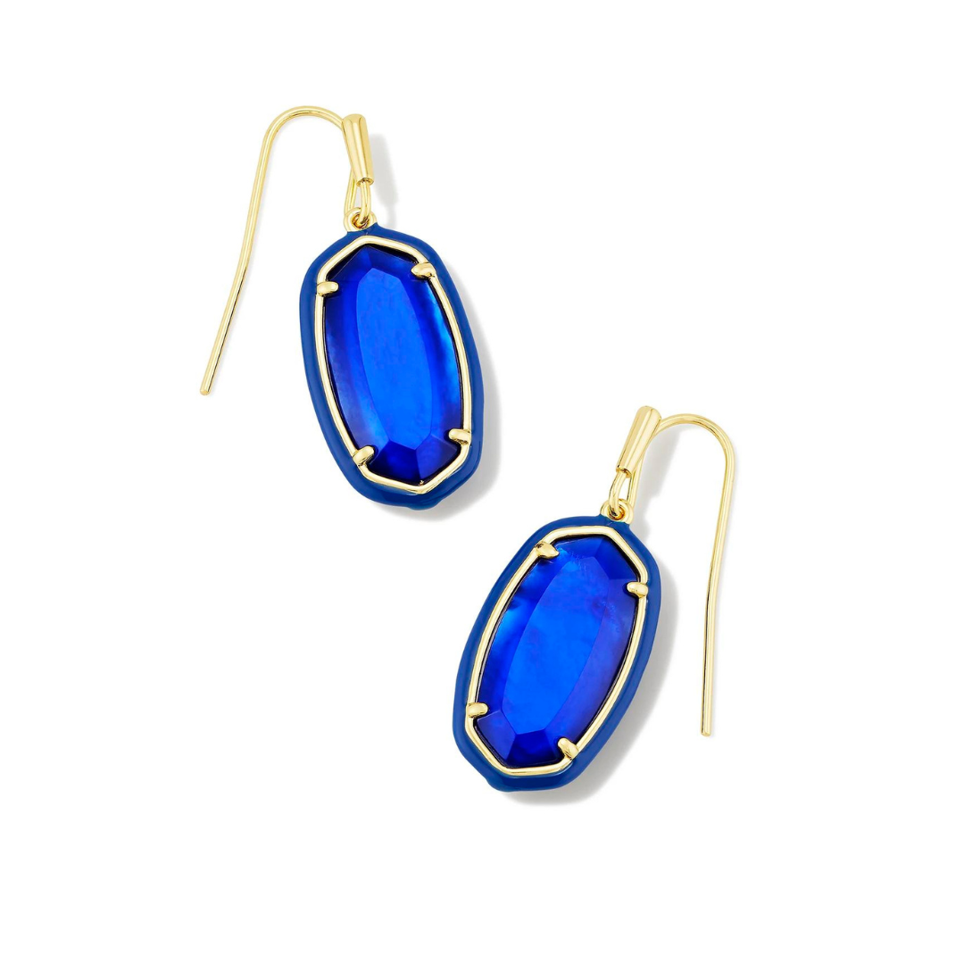 Kendra Scott Dani Enamel Frame Drop Earrings - Gold - The Cottage