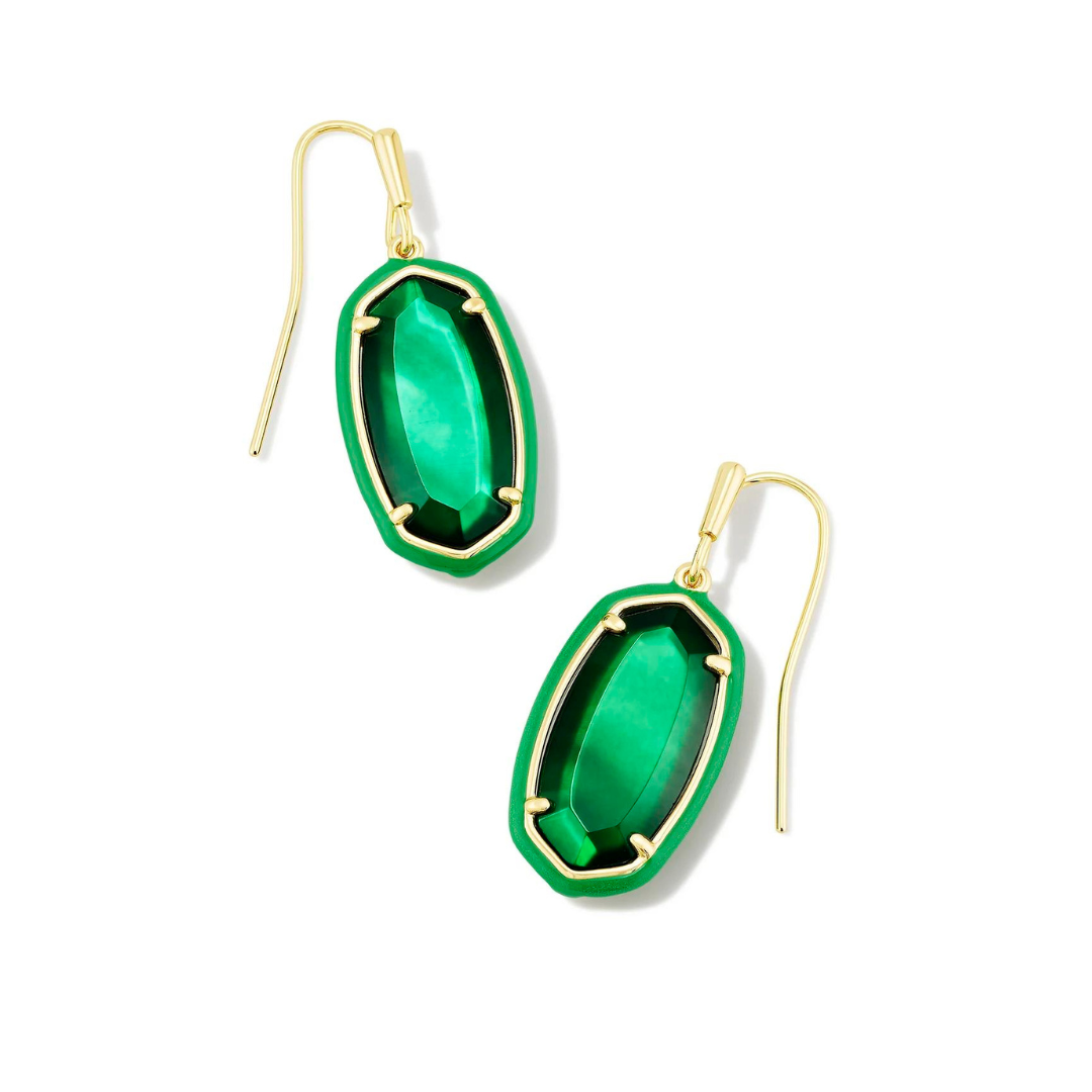 Kendra Scott Dani Enamel Frame Drop Earrings - Gold - The Cottage