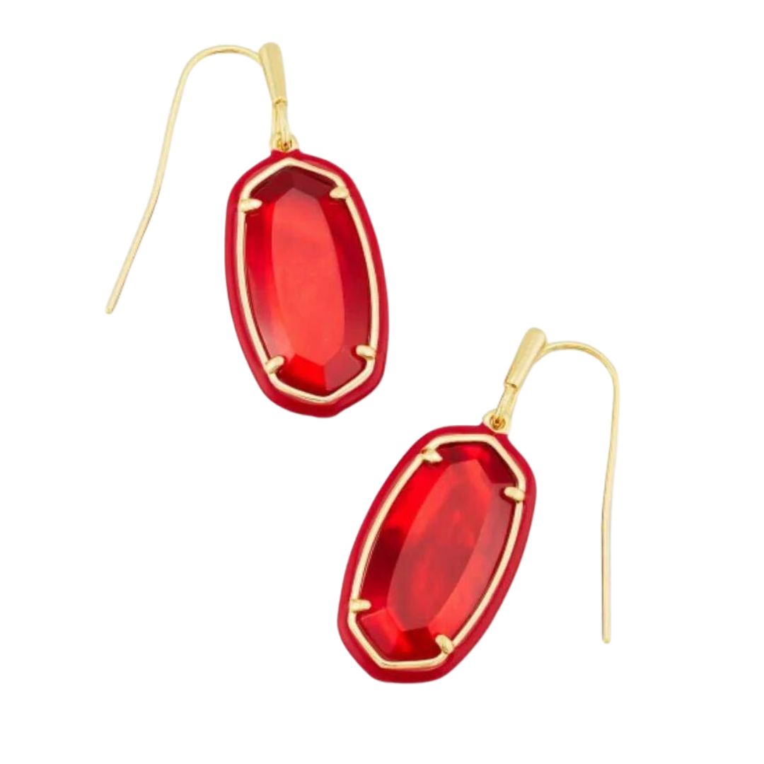 Kendra Scott Dani Enamel Frame Drop Earrings - Gold - The Cottage