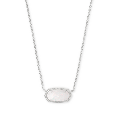 Kendra Scott Elisa Opal Necklace - Rhodium - The Cottage