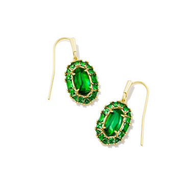 Kendra Scott Lee Crystal Frame Drop Earrings - Gold - The Cottage