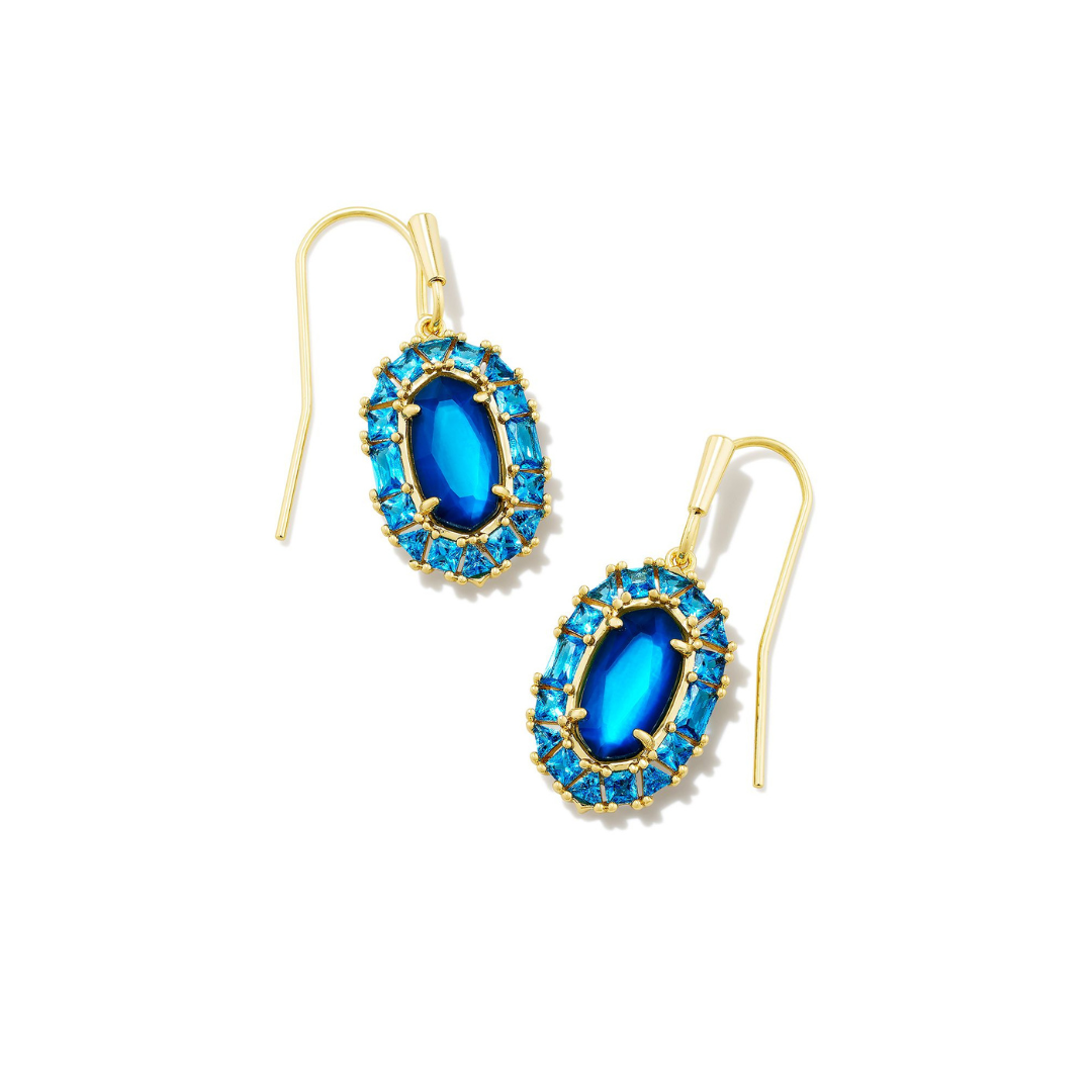 Kendra Scott Lee Crystal Frame Drop Earrings - Gold - The Cottage