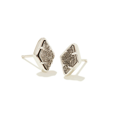 Kendra Scott Kinsley Drusy Stud Earrings - Rhodium - The Cottage