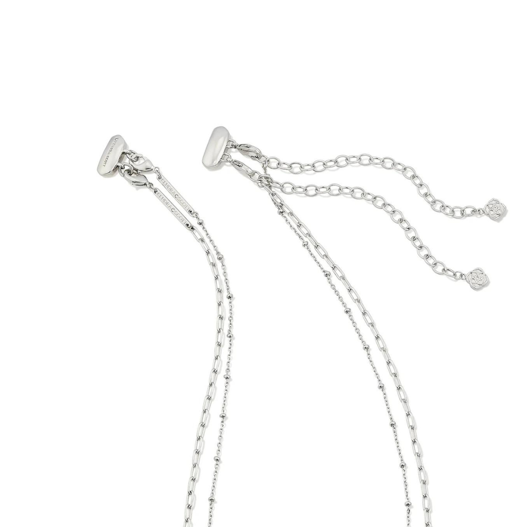 Kendra Scott Alexandria Druzy Multi Strand Necklace - Rhodium - The Cottage