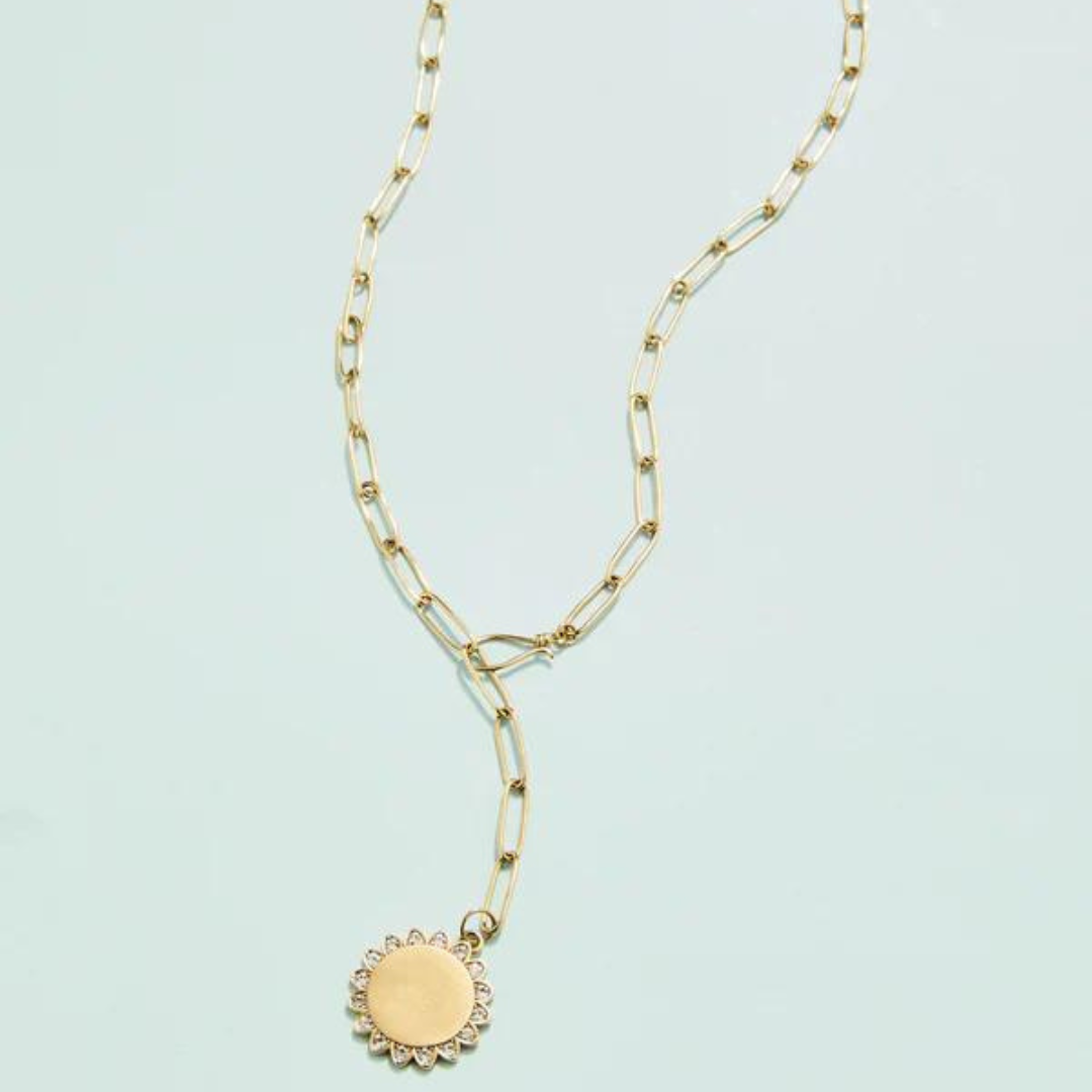 Spartina Splash Flower Drop Medallion Necklace - The Cottage