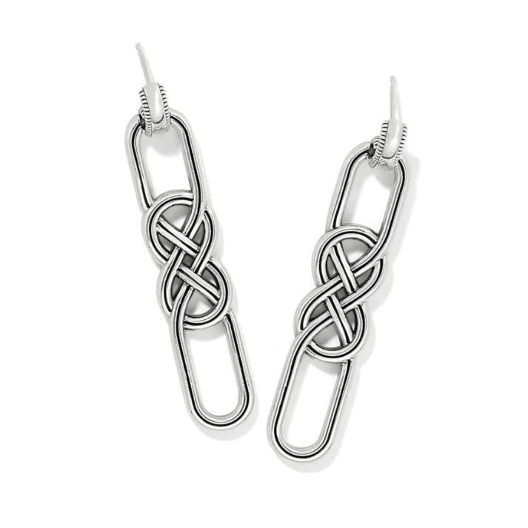 Brighton Interlok Braid Post Drop Earrings - Silver - The Cottage