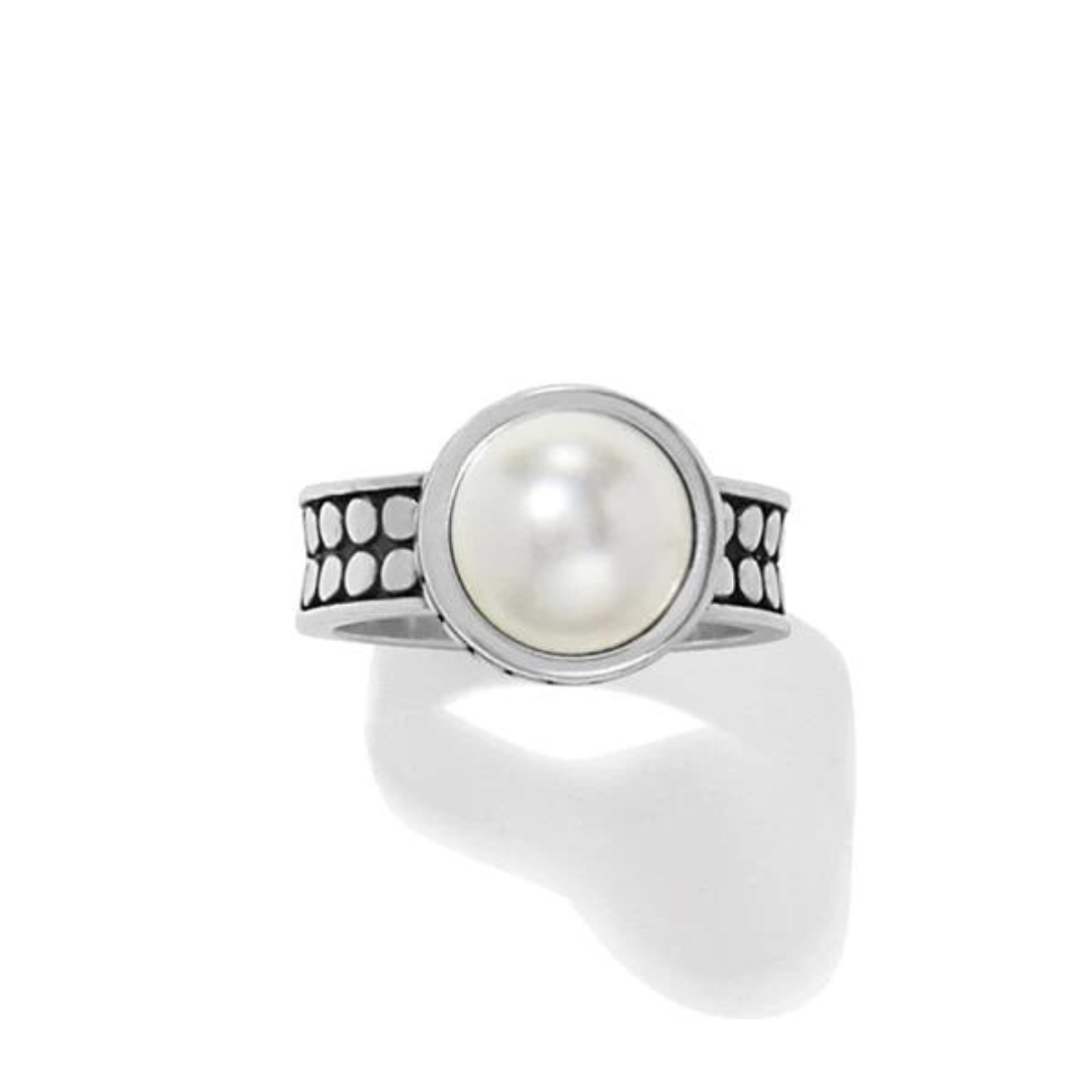 Brighton Pebble Dot Pearl Wide Band Ring