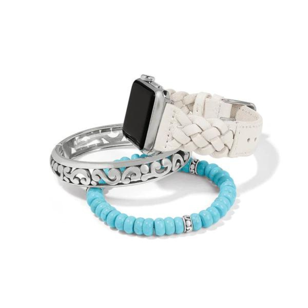 Brighton Sutton Braided Apple Watch Band - White