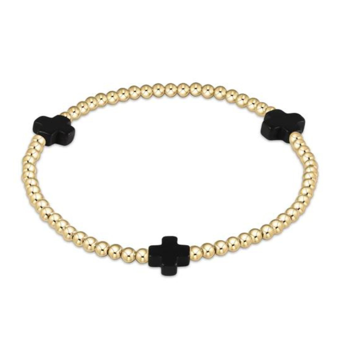 Enewton Signature Cross Gold Pattern 3mm Bracelet - The Cottage