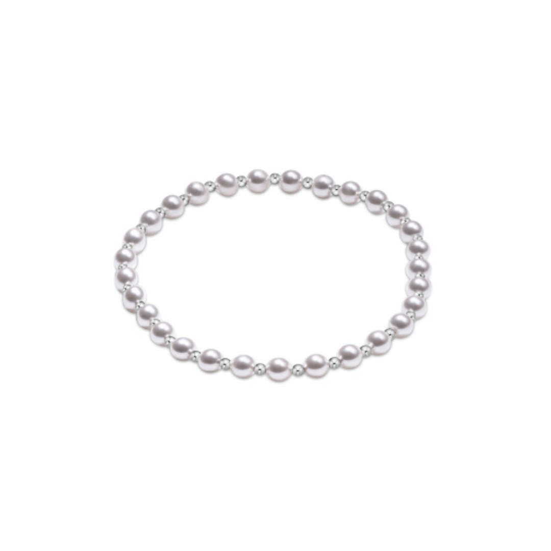 Classic Sterling Grateful Pearl Bead Bracelet - 4mm