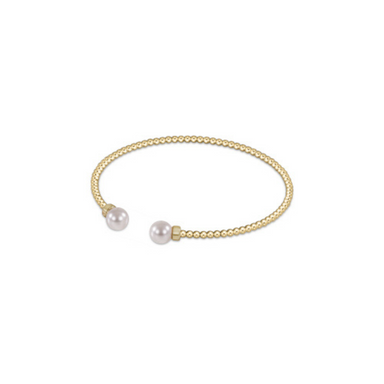 Enewton Classic Gold 2mm Bead Cuff - Pearl - The Cottage