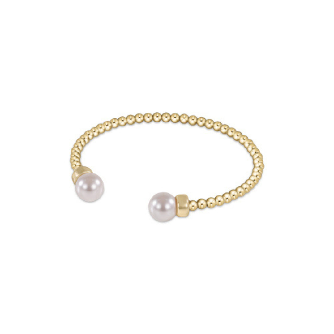 Enewton Classic Gold 3mm Bead Cuff - Pearl - The Cottage