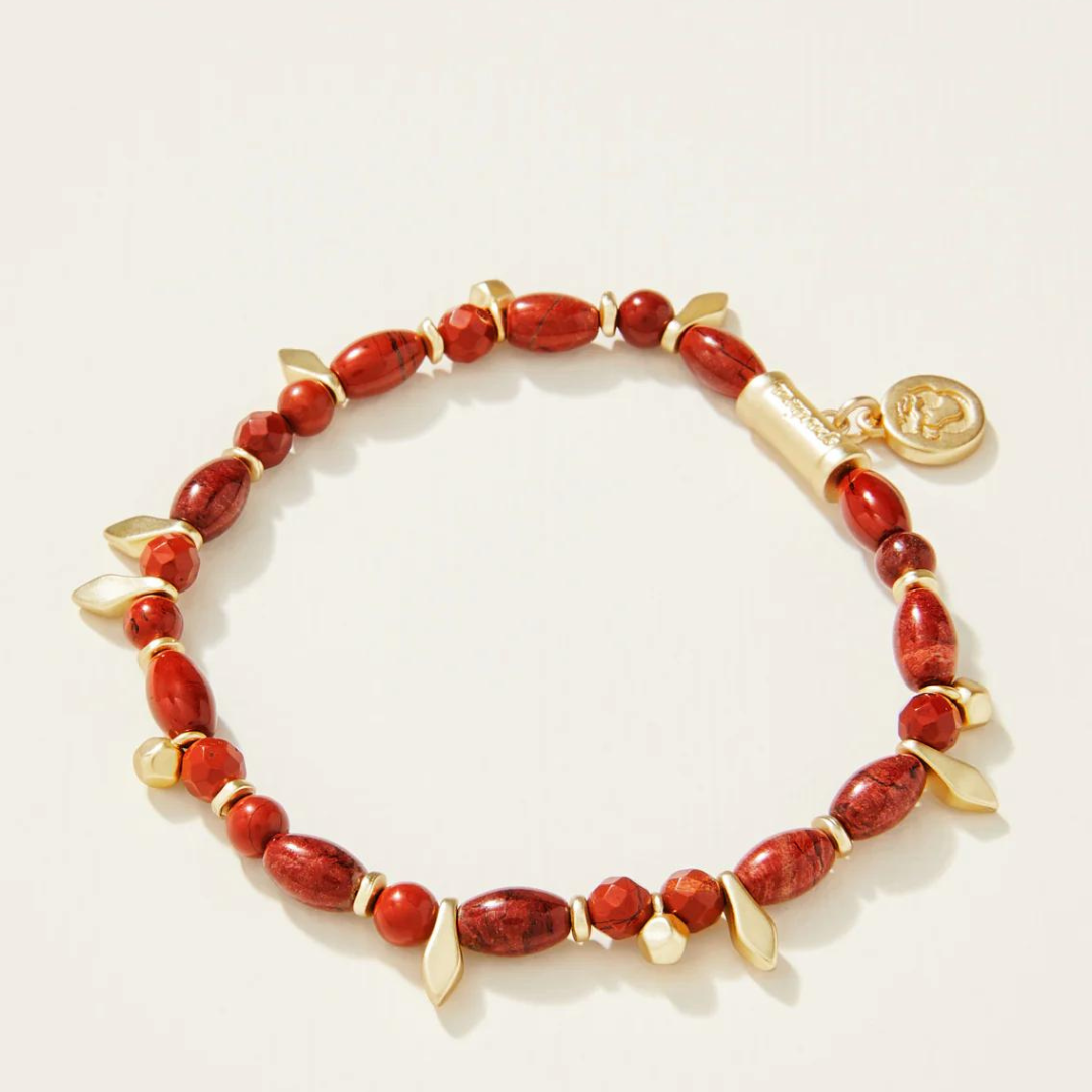 Spartina Red Jasper Stretch Bracelet