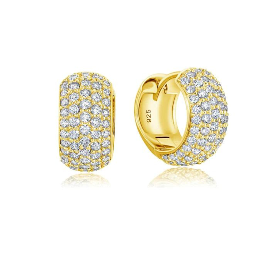 Crislu Small Pave Huggie Hoop Earrings