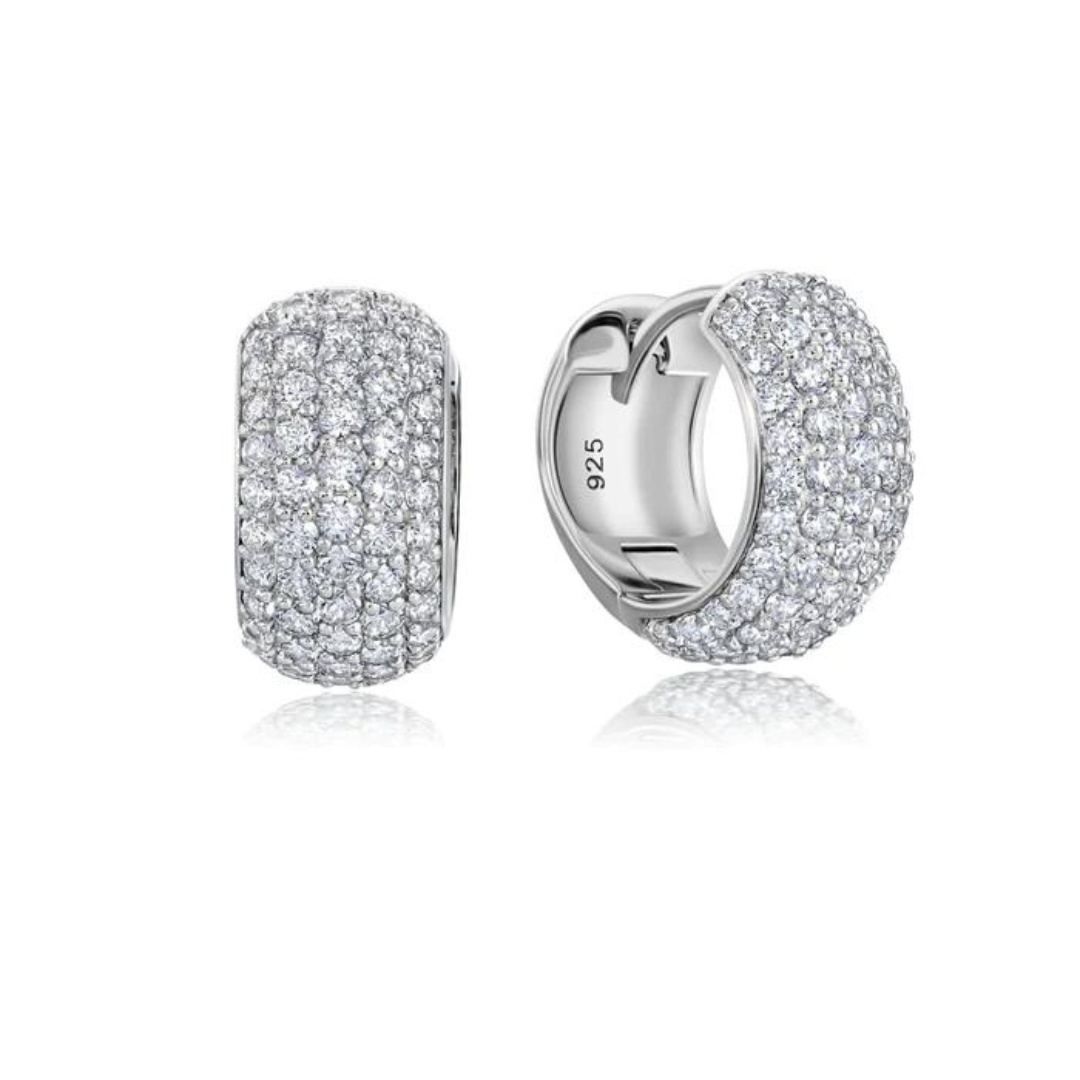 Crislu Small Pave Huggie Hoop Earrings