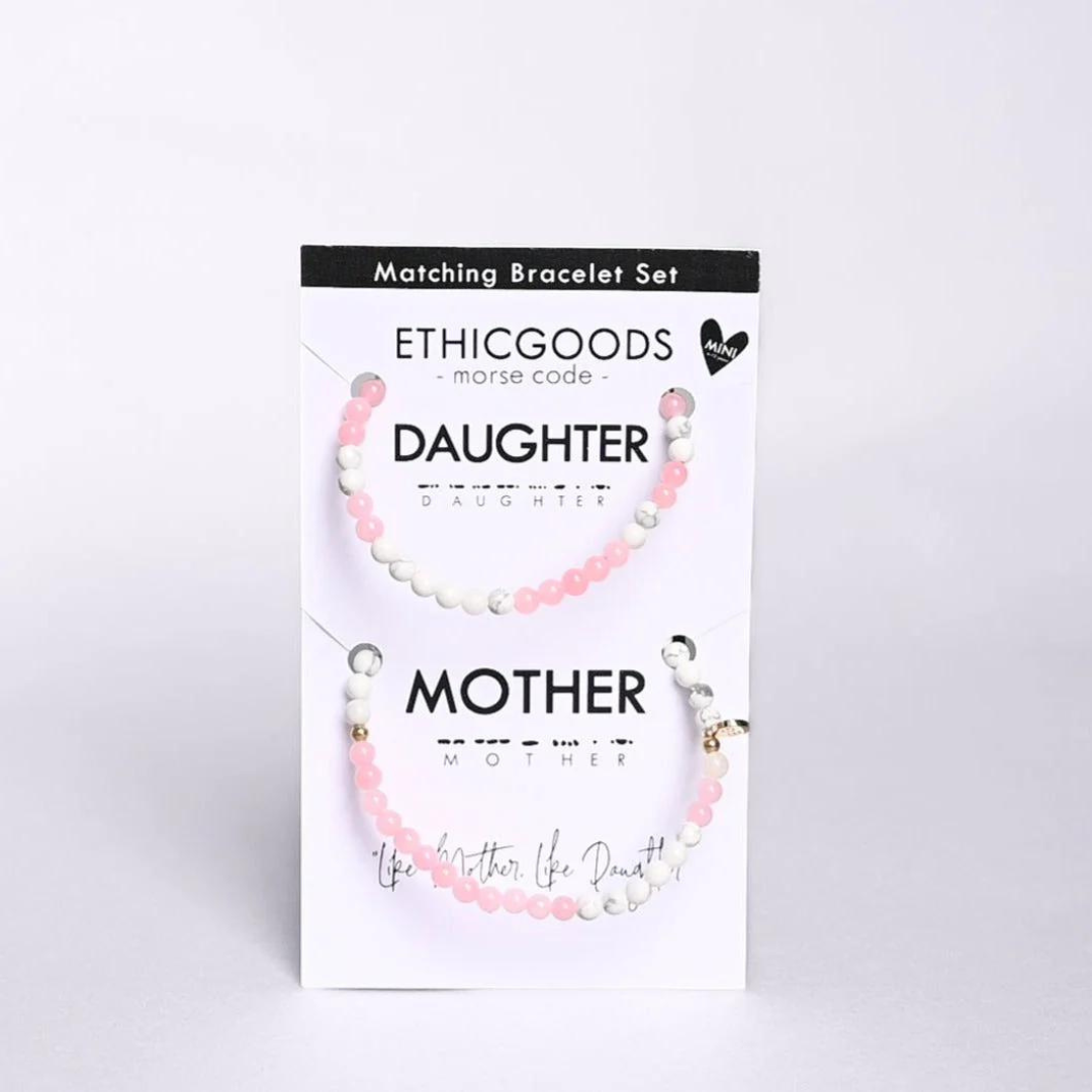 Ethic Goods Morse Code Bracelet Set - Mother & Mini Daughter