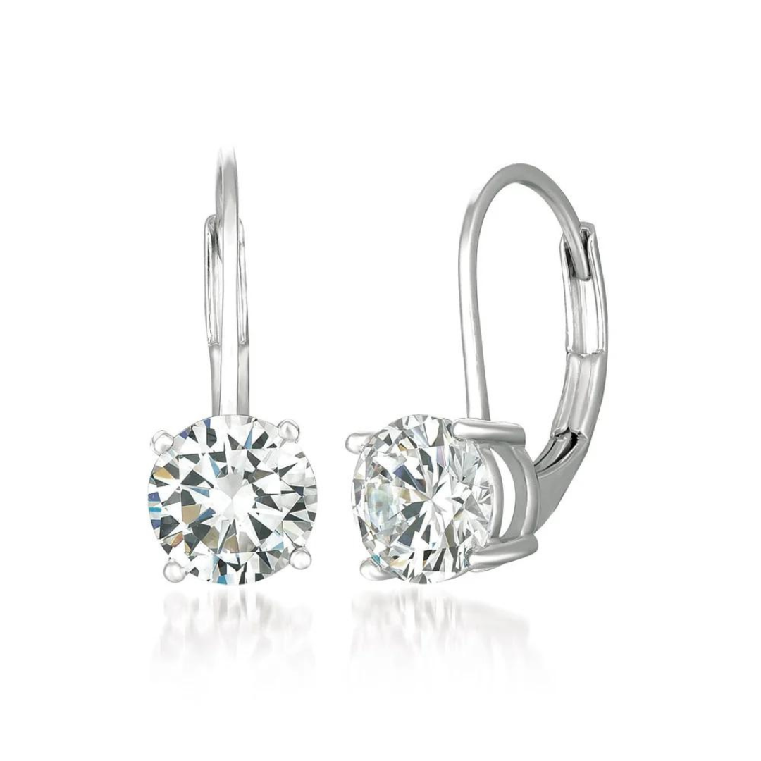 Brilliant Cut Leverback Earrings