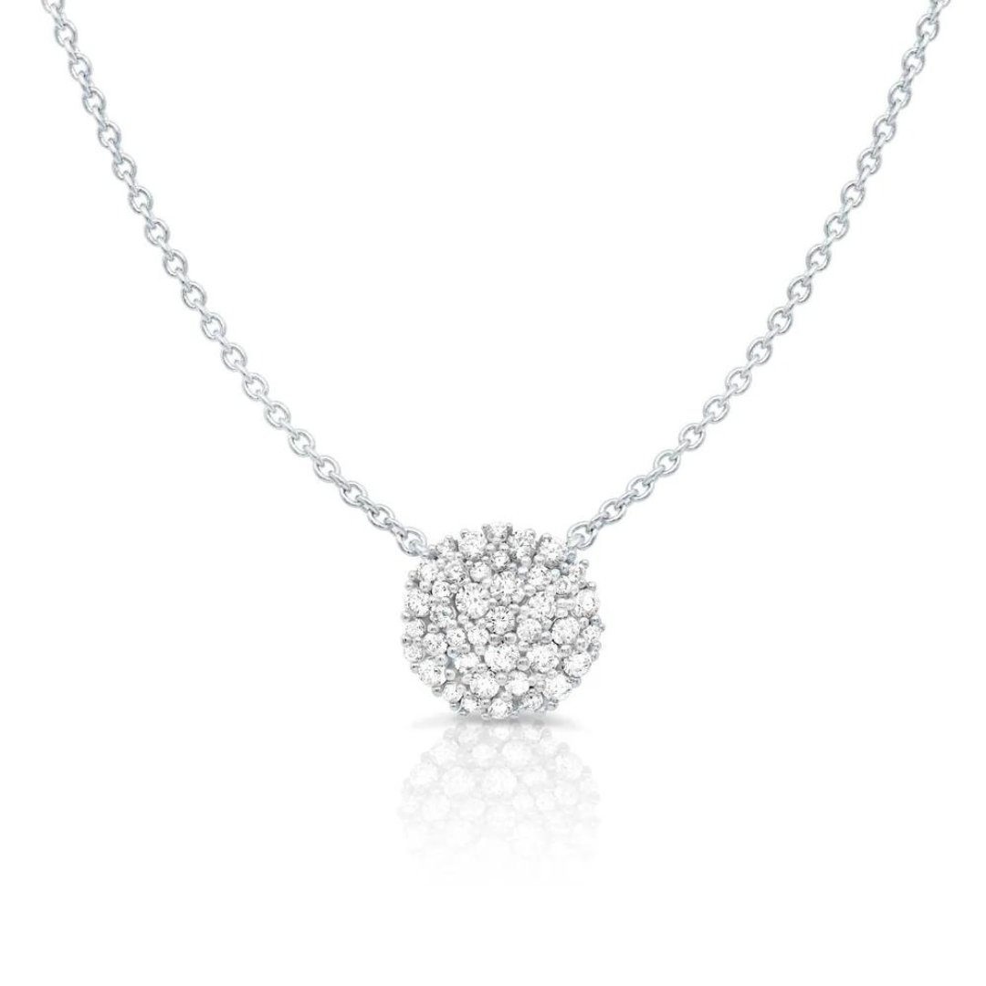 Crislu Round Pave Cluster Necklace