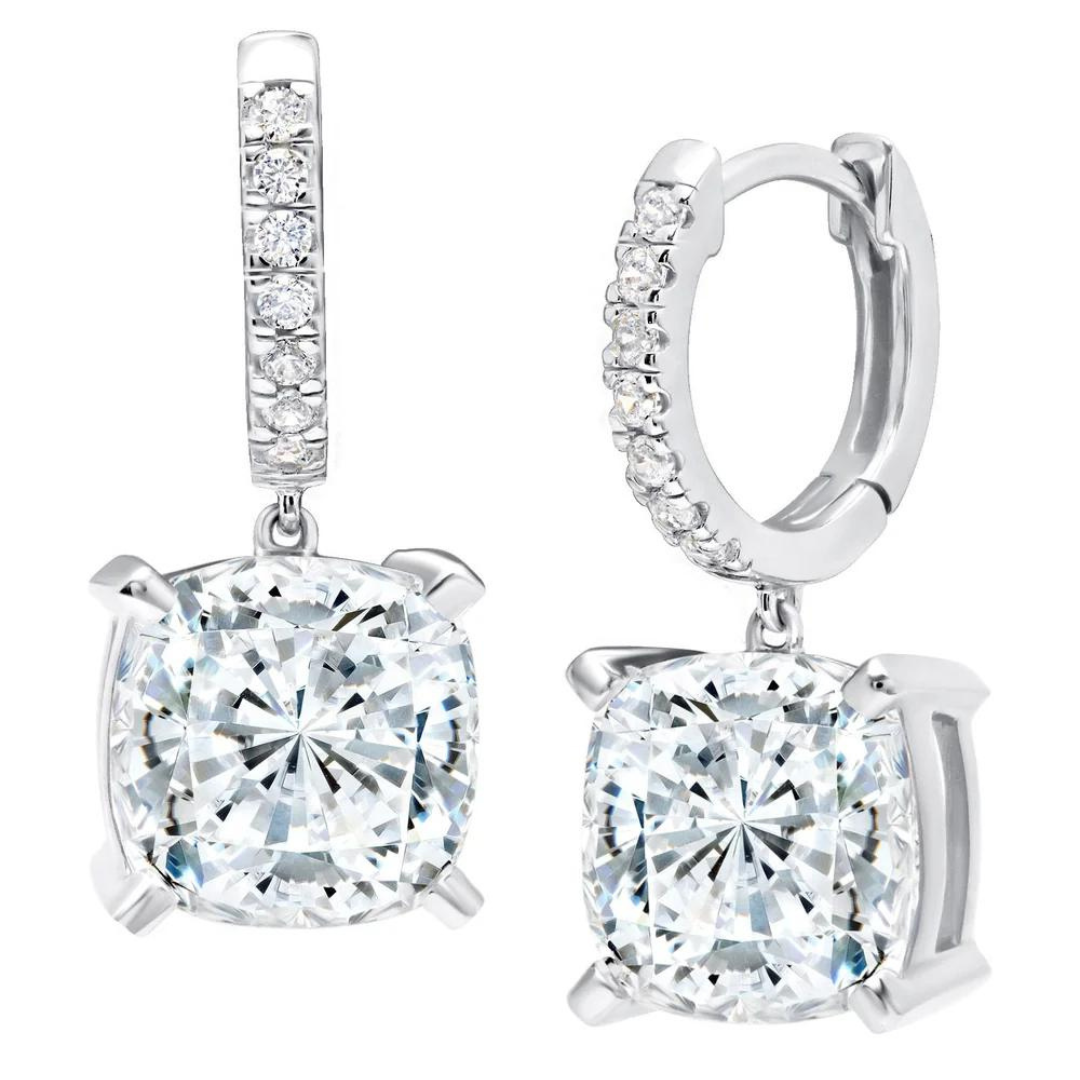 Crislu Cushion Cut Drop Earrings