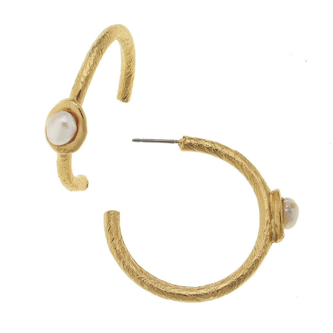 Susan Shaw Mini Pearl Hoops