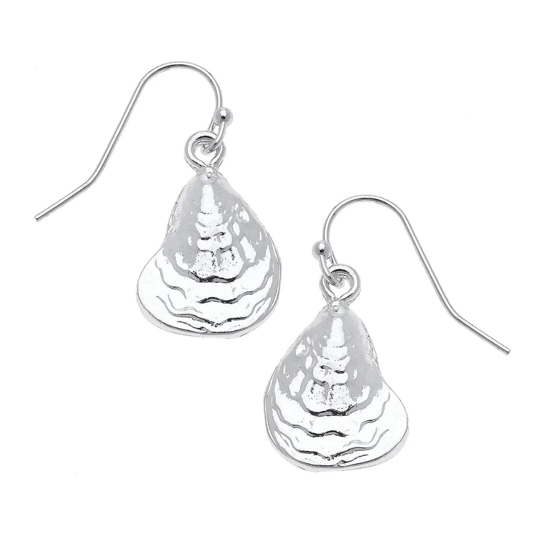 Susan Shaw Silver Oyster Earrings