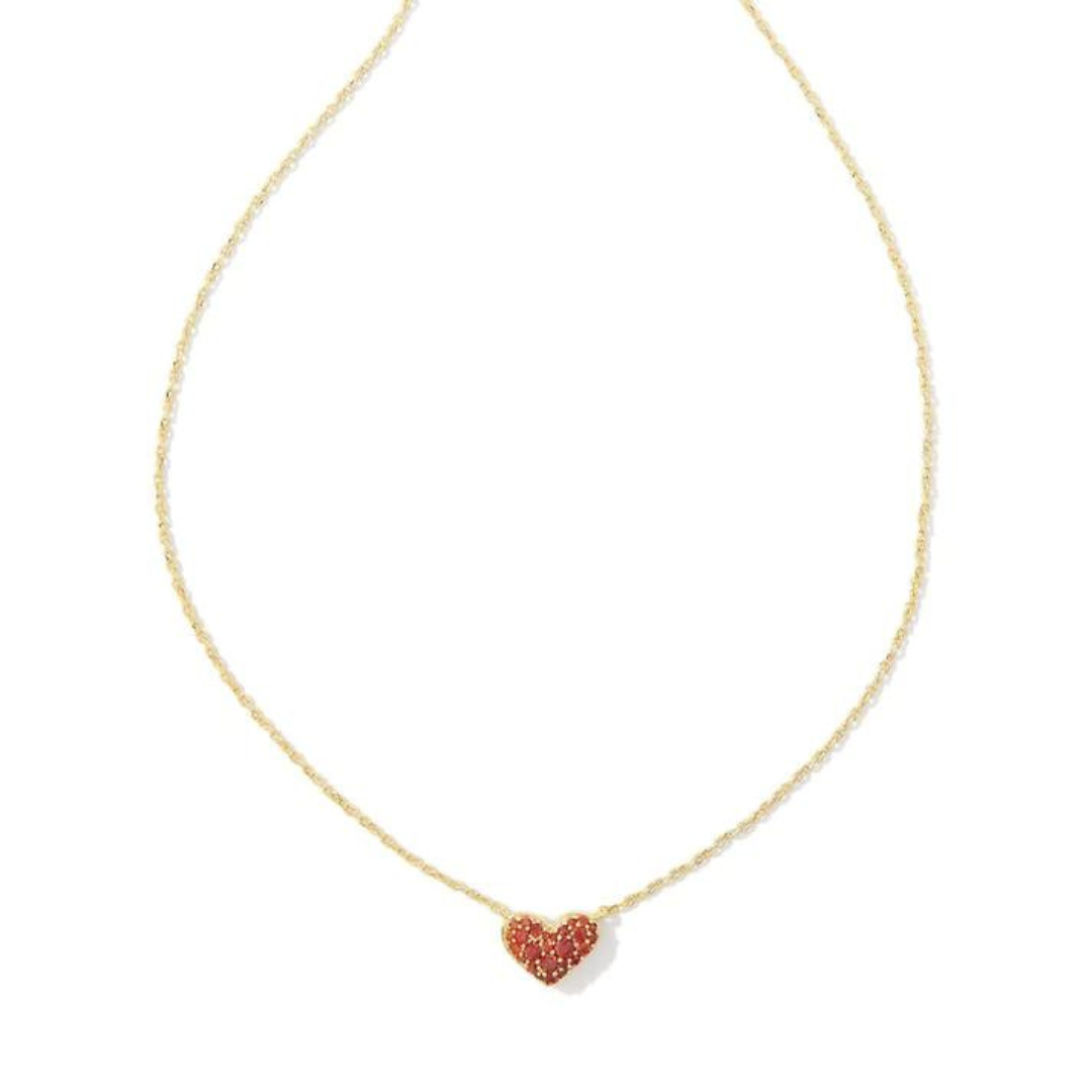 Kendra Scott Ari Pave Crystal Heart Necklace - Gold - The Cottage