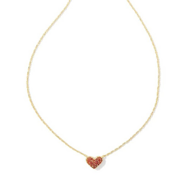 Kendra Scott Ari Pave Crystal Heart Necklace - Gold - The Cottage