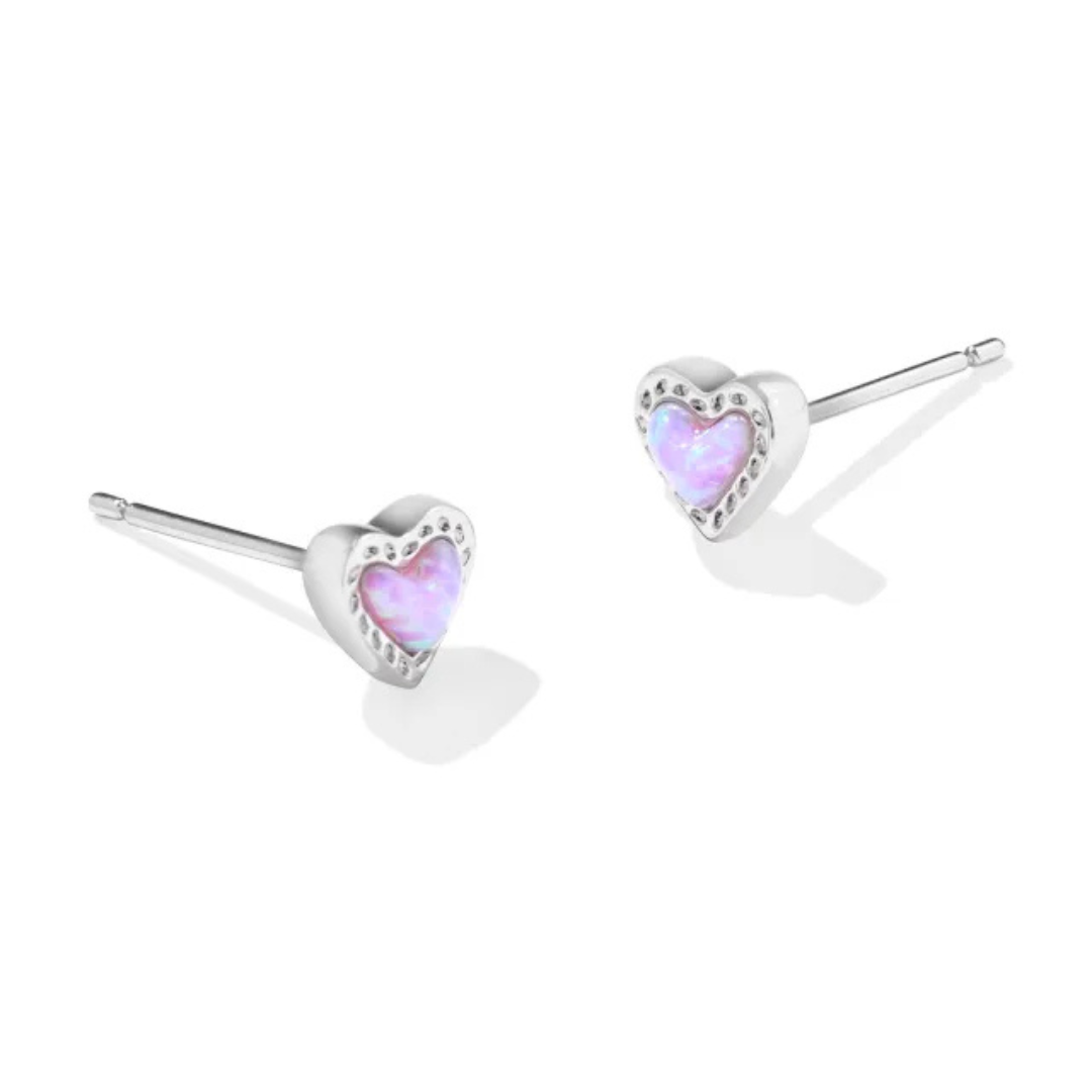 Kendra Scott Mini Ari Heart Earrings - Silver