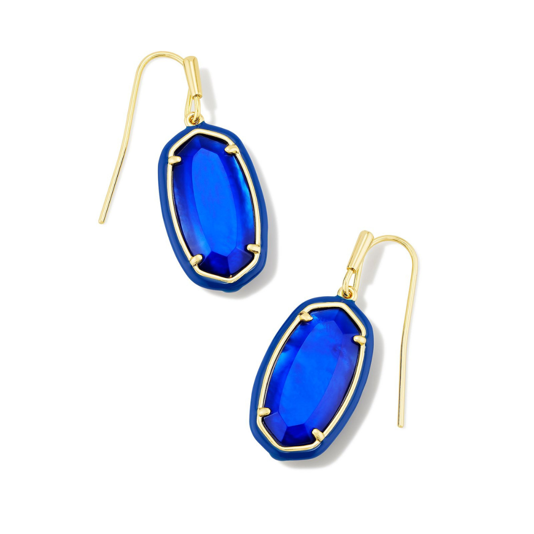 Kendra Scott Dani Enamel Frame Drop Earrings - Gold - The Cottage