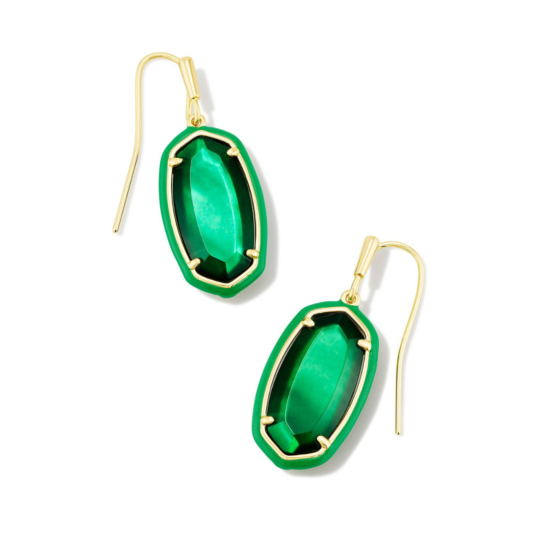 Kendra Scott Dani Enamel Frame Drop Earrings - Gold - The Cottage