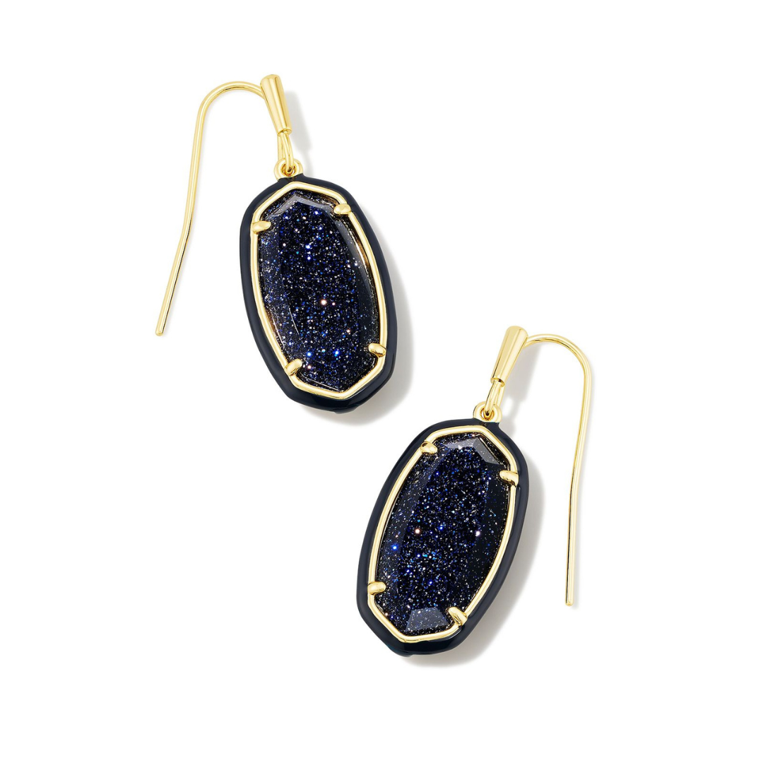 Kendra Scott Dani Enamel Frame Drop Earrings - Gold - The Cottage