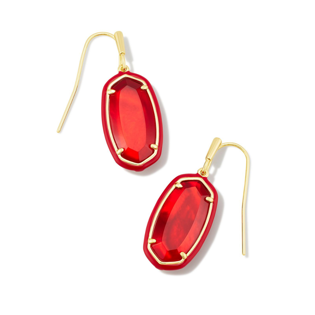 Kendra Scott Dani Enamel Frame Drop Earrings - Gold - The Cottage